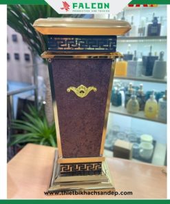 thùng rác sảnh bọc da đệp, sang trọng