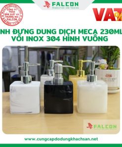 Bình đựng dung dịch meca 230ml vòi inox 304 hình vuông
