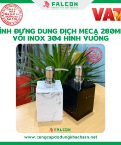 Bình đựng dung dịch meca 280ml vòi inox 304 hình vuông