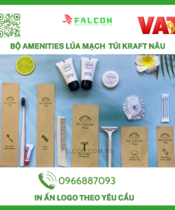 bộ amenities lúa mạch túi kr nâu