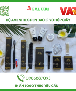 Bộ amenities đen bao bì vỏ hộp giấy