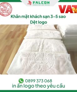 khăn mặt khách sạn dệt logo theo yêu cầu