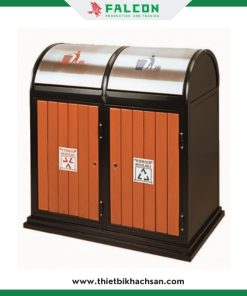 thùng rác ngoài trời phân loại đôi