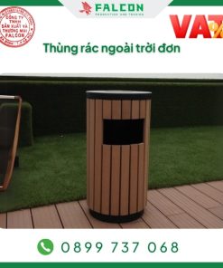 thùng rách ngoài trời đơn giả gỗ